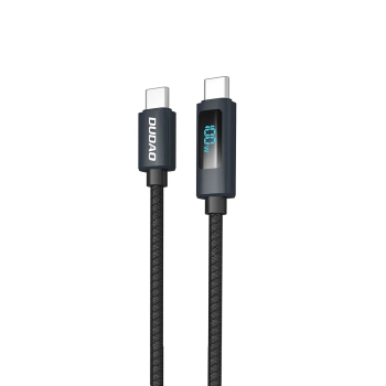 Kabel przewód L7C USB-A - USB-C 100W z wyświetlaczem LED 1m - czarny