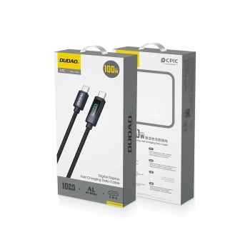  Kabel przewód L7C USB-A - USB-C 100W z wyświetlaczem LED 1m - czarny - zdj. dodatkowe 2