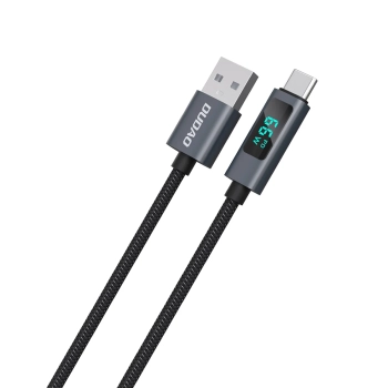 Kabel przewód L7T USB-A - USB-C 66W z wyświetlaczem LED 1m - czarny - zdj. dodatkowe 1