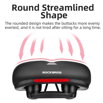  Wygodne komfortowe siodełko rowerowe z odblaskami - czarno-czerwone - zdj. dodatkowe 1