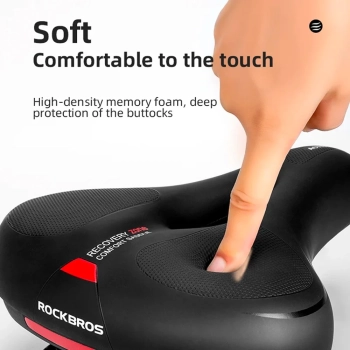  Wygodne komfortowe siodełko rowerowe z odblaskami - czarno-czerwone - zdj. dodatkowe 2