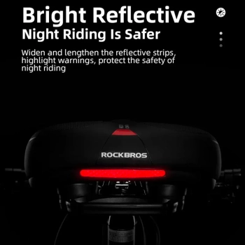  Wygodne komfortowe siodełko rowerowe z odblaskami - czarno-czerwone - zdj. dodatkowe 5