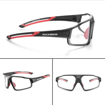  Okulary rowerowe fotochromowe UV400 z etui SP216BK - czarno-czerwone - zdj. dodatkowe 5
