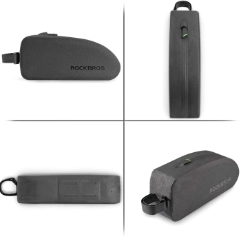  Torba rowerowa mocowana na ramę wodoodporna 1.5l AS-019 - czarna - zdj. dodatkowe 3