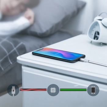  Kabel przewód w oplocie USB-A - USB-C QC 3.0 AFC i FCP 3A 2m - biały - zdj. dodatkowe 8