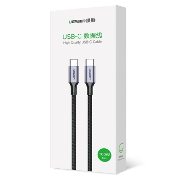  Kabel przewód w opocie USB-C - USB-C PD QC FCP 100W 5A 480Mb/s 1.5m - szary - zdj. dodatkowe 1