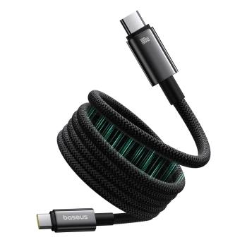 Kabel przewód Tungsten Gold z organizerem magnetycznym USB-C 100W 1m - czarny