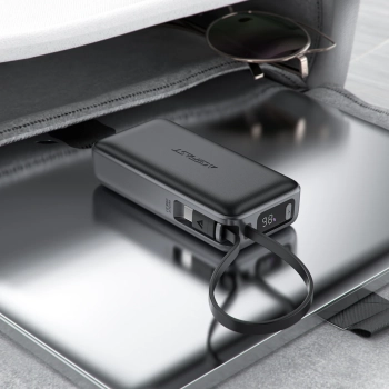  Powerbank 10000mAh PD30W z wbudowanym kablem USB-C - czarny - zdj. dodatkowe 5