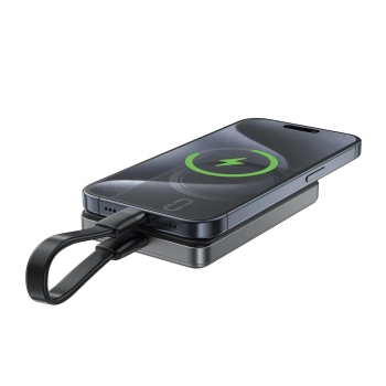  Powerbank magnetyczny 10000mAh PD20W MagSafe ultra cienki - czarny - zdj. dodatkowe 3