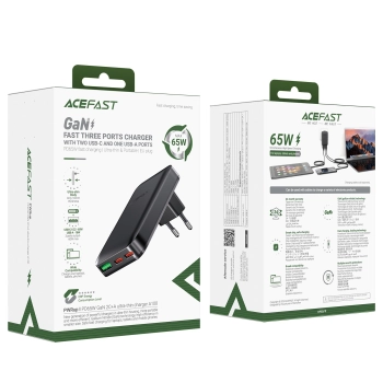  Ładowarka sieciowa płaska 65W GaN 2 USB-C USB-A ultra cienka - czarna - zdj. dodatkowe 7