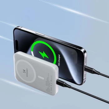  Powerbank magnetyczny 10000 mAh z kablem USB-C 25 cm - biały - zdj. dodatkowe 4