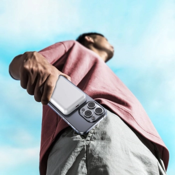  Powerbank magnetyczny 10000 mAh z kablem USB-C 25 cm - biały - zdj. dodatkowe 5