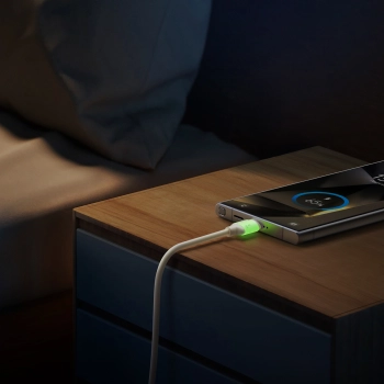  Kabel przewód USB-A - USB-C z fluorescencyjną końcówką 3A 2m - beżowy - zdj. dodatkowe 2