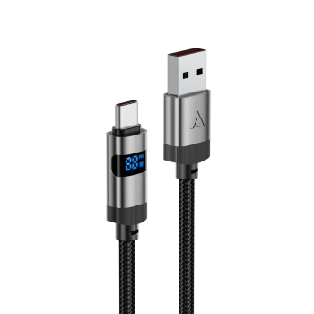  Kabel przewód USB-A - USB-C z wyświetlaczem 480Mb/s 66W 1.2m - czarny - zdj. dodatkowe 2