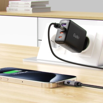  Kabel przewód USB-A - USB-C z wyświetlaczem 480Mb/s 66W 1.2m - czarny - zdj. dodatkowe 6