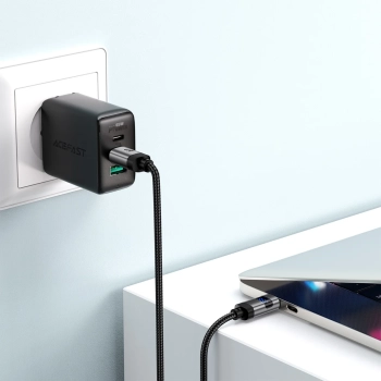  Kabel przewód USB-C - USB-C z wyświetlaczem 480Mb/s 66W 1.2m - czarny - zdj. dodatkowe 5