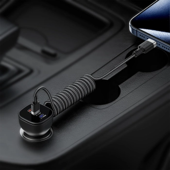  Kabel przewód spiralny USB-A - USB-C 480Mb/s 3A 1.2m - czarny - zdj. dodatkowe 6