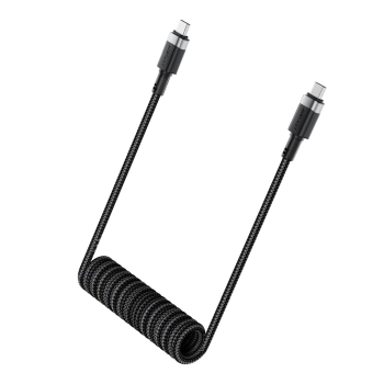  Kabel przewód spiralny USB-C - USB-C 480Mb/s 3A 1.2m - czarny - zdj. dodatkowe 3