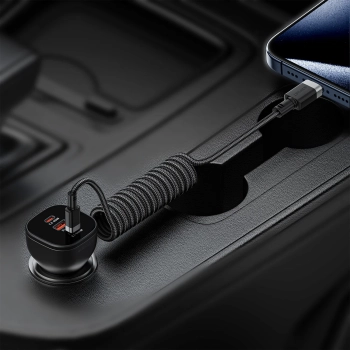  Kabel przewód spiralny USB-C - USB-C 480Mb/s 3A 1.2m - czarny - zdj. dodatkowe 6