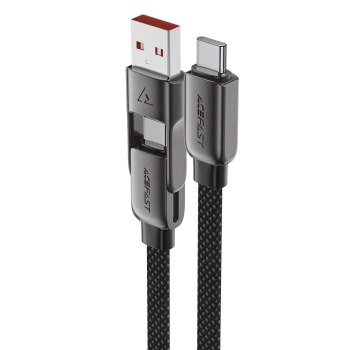  Kabel przewód USB-C - USB-A / USB-C 480Mb/s 3A 0.2m - czarny - zdj. dodatkowe 1
