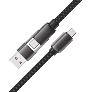  Kabel przewód USB-C - USB-A / USB-C 480Mb/s 3A 1.2m - czarny - zdj. dodatkowe 2