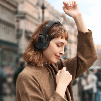  Słuchawki nauszne H4 ANC bezprzewodowe Bluetooth 5.3 IPX4 - czarne - zdj. dodatkowe 4