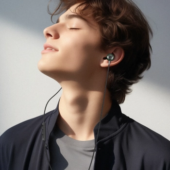  Słuchawki przewodowe L5 dokanałowe USB-C 1.2m - czarne - zdj. dodatkowe 5