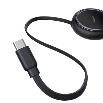  Kabel przewód zwijany USB-C - 2 x USB-C Bright Mirror Series 100W 1m - czarny - zdj. dodatkowe 2