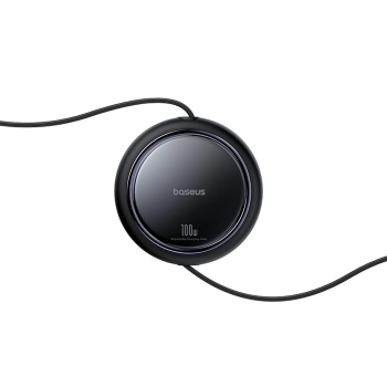  Kabel przewód zwijany USB-C - 2 x USB-C Bright Mirror Series 100W 1m - czarny - zdj. dodatkowe 3