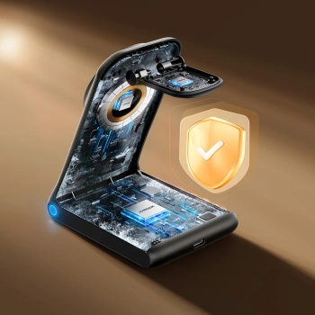  3w1 Ładowarka bezprzewodowa stacja ładująca z MagSafe - czarna - zdj. dodatkowe 7