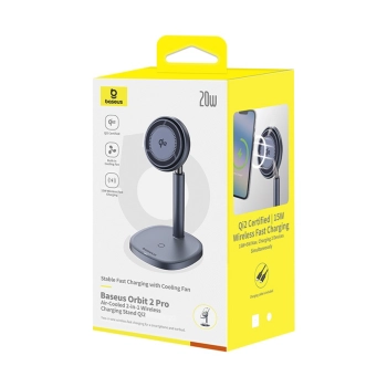  2w1 Ładowarka indukcyjna Orbit 2 Pro MagSafe Qi2 20W z chłodzeniem - szara - zdj. dodatkowe 10