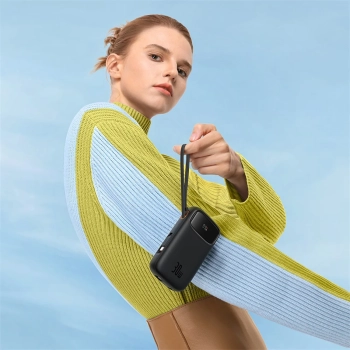  Powerbank QPow 2 20000mAh 30W z 2 wbudowanymi kablami USB-C - czarny - zdj. dodatkowe 8