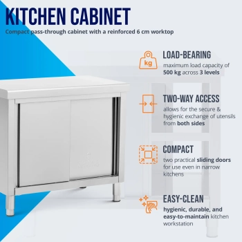  Stół blat roboczy centralny z szafką przelotową STAL 100 x 60 cm - zdj. dodatkowe 3