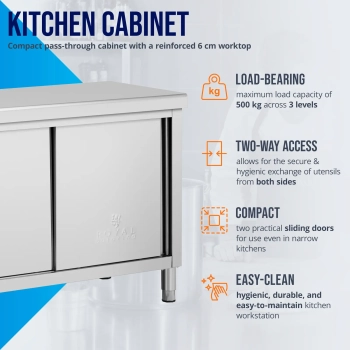  Stół blat roboczy centralny z szafką przelotową STAL 120 x 60 cm - zdj. dodatkowe 3