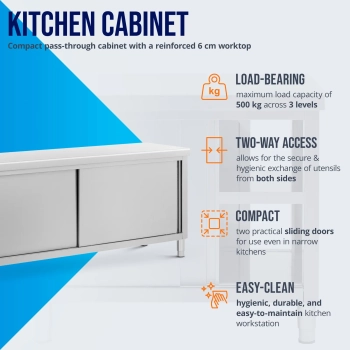  Stół blat roboczy centralny z szafką przelotową STAL 200 x 60 cm - zdj. dodatkowe 3