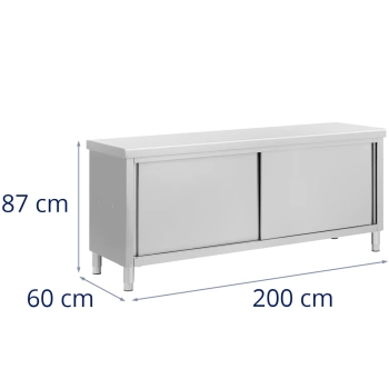  Stół blat roboczy centralny z szafką przelotową STAL 200 x 60 cm - zdj. dodatkowe 6