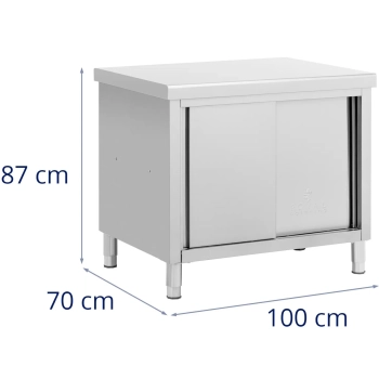 Stół blat roboczy centralny z szafką przelotową STAL 100 x 70 cm - zdj. dodatkowe 5