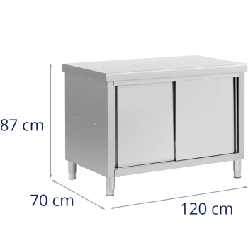  Stół blat roboczy centralny z szafką przelotową STAL 120 x 70 cm - zdj. dodatkowe 5