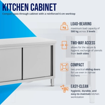  Stół blat roboczy centralny z szafką przelotową STAL 140 x 70 cm - zdj. dodatkowe 3