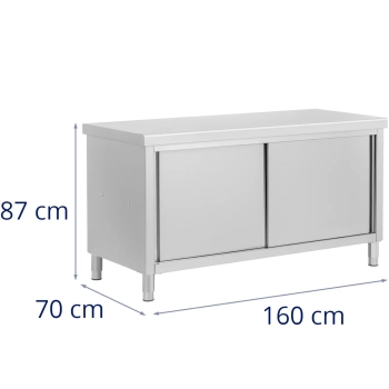  Stół blat roboczy centralny z szafką przelotową STAL 160 x 70 cm - zdj. dodatkowe 5