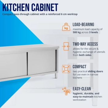  Stół blat roboczy centralny z szafką przelotową STAL 200 x 70 cm - zdj. dodatkowe 3