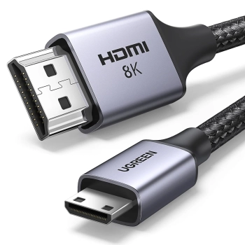 Kabel przewód mini HDMI - HDMI 2.1 8K 1m - szary