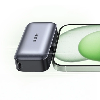  Powerbank 5000mAh zintegrowane złącze USB-C (męski) / USB-C (żeński) - szary - zdj. dodatkowe 4