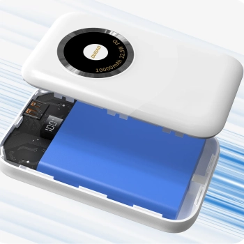  Powerbank K21 Mini 10000mAh 22.5W USB-A / USB-C - beżowy - zdj. dodatkowe 4