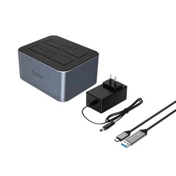  Stacja dokująca 6626C3-C-V1 z klonowaniem offline na 2 dyski 2.5'' / 3.5'' SATA HDD / SSD - szara - zdj. dodatkowe 1