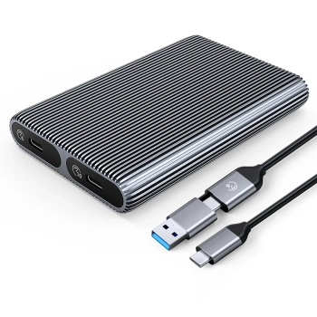Kieszeń obudowa AM2C3-2SN na dwa dyski M.2 SATA+NVME USB-C 10Gb/s - szara