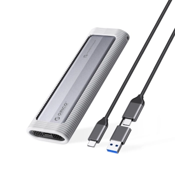 Kieszeń obudowa na dysk AXM2-G2-V1 M.2 NVME USB-C / USB-A na USB-C 10Gb/s - szara