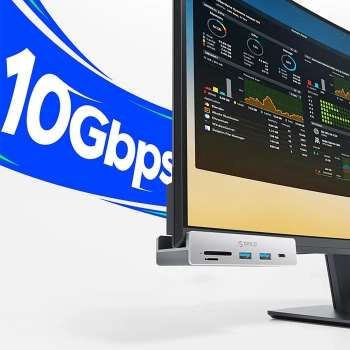  Hub MH5PC montowany na zacisk USB-C / USB-A USB-C SD TF - srebrny - zdj. dodatkowe 2