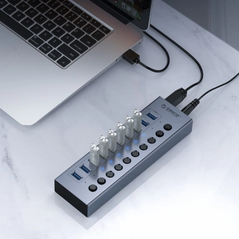  Hub BT2U3-10AB z włącznikami 10x USB-A - szary - zdj. dodatkowe 2