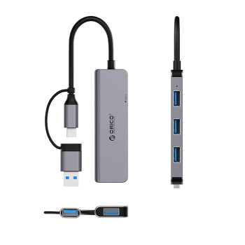  Hub YSA5-U3 stacja dokująca USB-A / USB-C na 4x USB-A - szary - zdj. dodatkowe 1